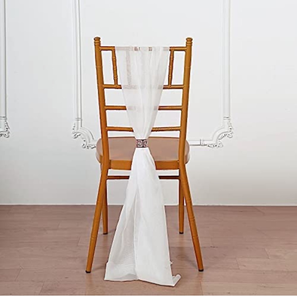 (X)50 Chiffon Chair Sashes - Ivory